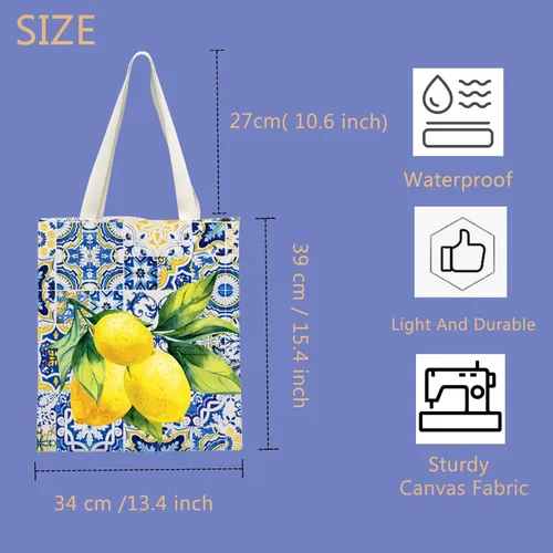 Vista 4 de Islas Italianas Regalo Positano Delicioso Limones Italianos Fresco Tote Bag Southern Italy Travel Shopping Bag