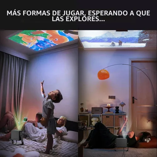 Vista 8 de Proyector Mini con Soporte Ajustable 360° y WiFi y Bluetooth: Enfoque Eléctrico y Corrección Automática de Trapecio 1080P 500 ANSI, Proyector
