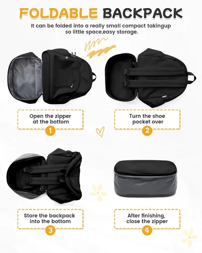 Vista 5 de BJLFS Mochila para mujer, Negro -, Grande, Moderno
