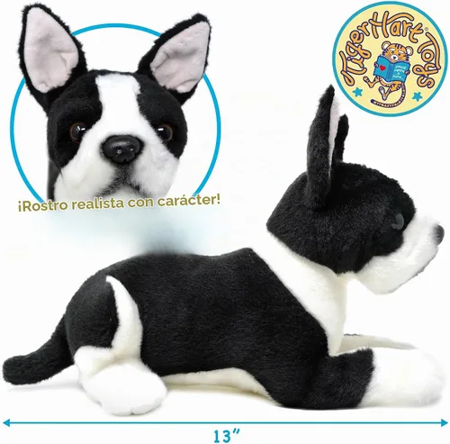 Vista 3 de TigerHart Baxter The Boston Terrier - Perro de peluche de 12 pulgadas