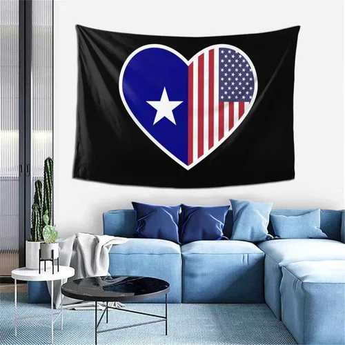 Vista 9 de LIFANGMI I Love America And Bonnie Blue Flag Tapestry Wall Hanging 60x40 Inch Bedroom Living Room Dormitory Home Decoration Wall Tapestry