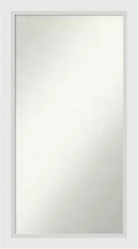 Vista 61 de Amanti Art Espejo de baño blanco para sobre el fregadero, 24 x 26 pulgadas, espejo rectangular blanco y blanco, marco de madera contemporáneo