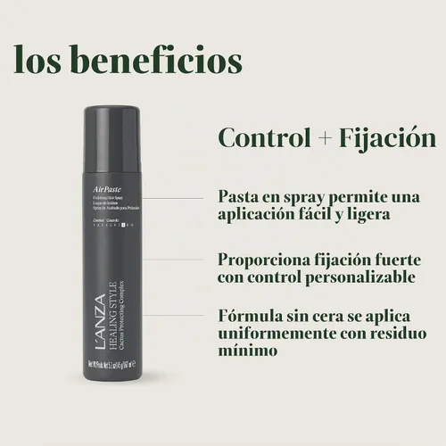 Vista 3 de L'ANZA Pasta de aire de estilo curativo con fuerte efecto de sujeción, nutre y refresca el cabello mientras se peina, con complejo de cactus