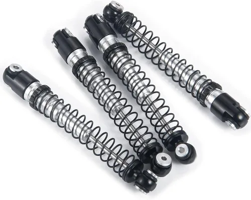 Vista 3 de RC-Hub Amortiguador tele roscado de aluminio 1.890 in para 1/24 Axial SCX24 AXI90081 Deadbolt RC Crawler Car (negro plateado)