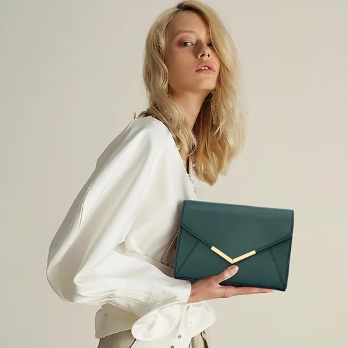 Vista 2 de KKXIU Elegante bolso de mano de piel sintética para mujer, bolso de mano plegable para fiesta, boda, baile de graduación