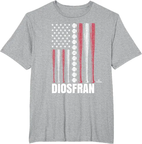 Vista 16 de Baseball American Flag Diosfran Cabeza Prospect Baseball Fan T-Shirt