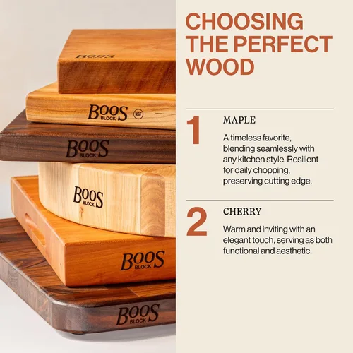 Vista 6 de John Boos Serie RA-Board Tabla de Cortar Rectangular de Madera de Arce 18"x12" – 2.25" de Grosor, Bloque de Carnicero Reversible de 15 lb con Veta
