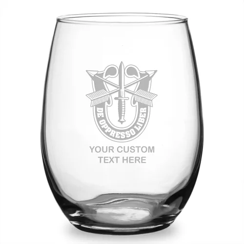 Vista 39 de 7.62 Design 101ª División Aerotransportada del Ejército de los Estados Unidos Grabada 21 oz. Copa de vino personalizada sin tallo
