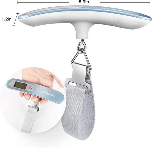 Vista 3 de Balanza digital de equipaje de regalo para maleta de viajero Balanza de peso de mano 110lbs