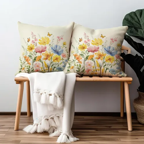 Vista 98 de Juego de 2 fundas de almohada de 16 x 16 pulgadas, diseño patriótico de bandera estadounidense con estrellas para exteriores, estilo casa de campo