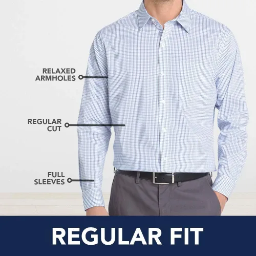 Vista 4 de IZOD Camisa a cuadros de manga larga con botones grandes y altos para hombre