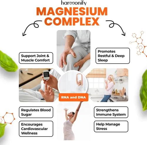 Vista 3 de Citrato de glicinato de magnesio, malato y aspartato gluconato, fórmula 5 en 1, 120 cápsulas vegetales purificadas, 1000 mg, sin gluten, sin OMG, 60