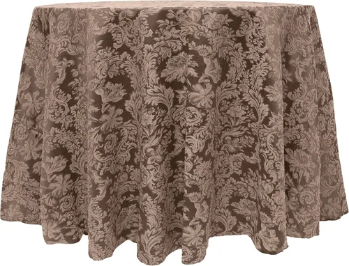 Vista 11 de Ultimate Textile Miranda - Mantel redondo de damasco (114 pulgadas), color burdeos