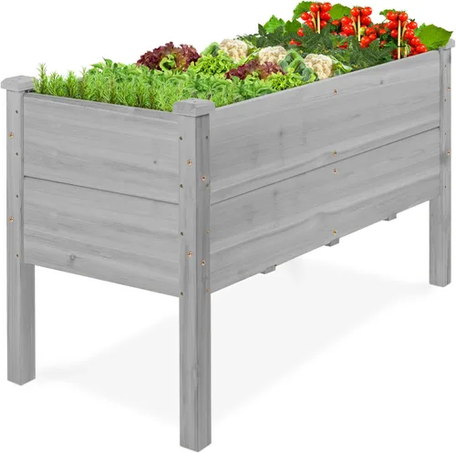 Vista 13 de Best Choice Products Cama de jardín elevada de 48 x 24 x 30 pulgadas con profundidad extra profunda de 16 pulgadas, soporte para maceta de madera