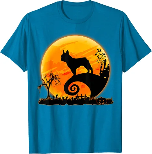 Vista 63 de Camiseta divertida de disfraz de Halloween para perro y luna de Bulldog francés, Negro, S