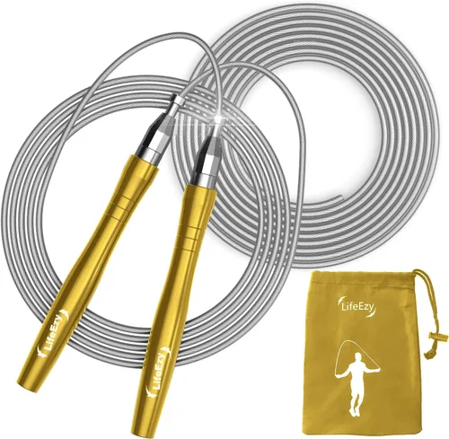 Vista 6 de Jump Rope, High Speed Weighted Jump Rope - Premium Quality Tangle-Free - Self-Locking Screw-Free Design - Jump Ropes for Fitness - Skipping Rope for