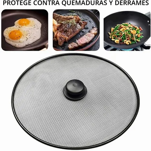 Vista 4 de Pantalla contra salpicaduras, pantalla de salpicaduras, tapa protectora contra salpicaduras con perilla, tapa de malla extra fina, cubierta