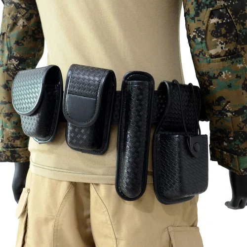 Vista 6 de Kit de cinturón de servicio para policía LytHarvest 8 en 1 con bolsillos, cinturón utilitario para aplicación de la ley