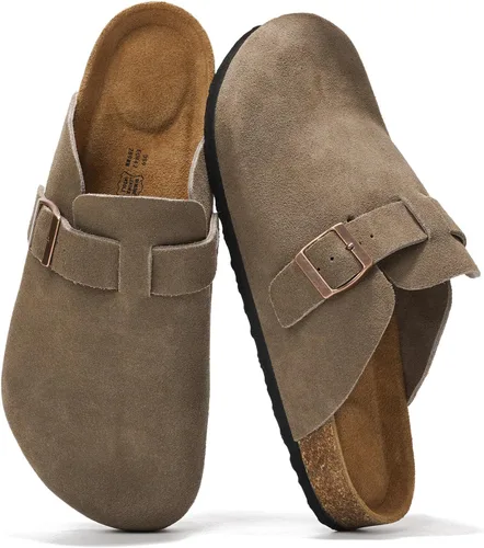 Vista 18 de Zuecos de cuero genuino 100% de grano completo para hombres - Zapatos de Negro