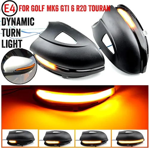 Vista 3 de Parpadeo secuencial dinámico compatible con VW GOLF 6 VI MK6 GTI R line R20 Tou-ran Variant EOS Sha-ran LED espejo lateral intermitente montaje