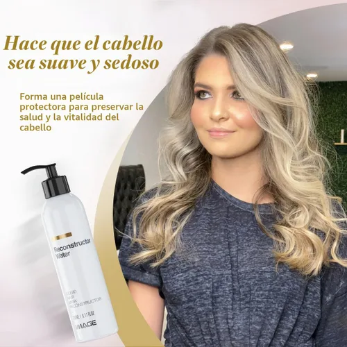 Vista 14 de Image Reconstructor Water - Mascarilla líquida para cabello dañado y tratado químicamente - Repara, hidrata y protege con pantenol, aminoácidos
