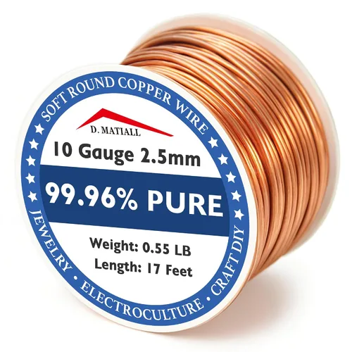 Vista 17 de Alambre de cobre 99.95% puro – calibre 8 de 3.0mm – 28 pies, bobina de 1.2 libras – C11000 alambre de cobre suave para manualidades de jardinería