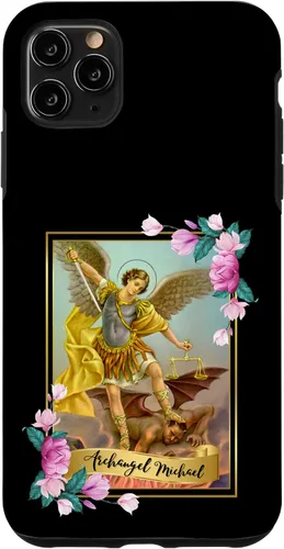 Vista 13 de Funda protectora para iPhone 17, diseño de ángel de la iglesia católica de San Miguel Arcángel