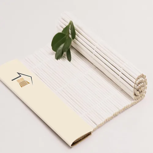 Vista 3 de Persianas romanas de madera personalizadas, persianas de bambú inalámbricas con filtro de luz, color blanco Blanco-sin forro - Luz de filtro