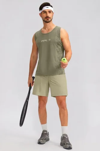 Vista 6 de Viodia Pantalones cortos deportivos para hombre de 7 pulgadas con bolsillos con cremallera, ligeros, de secado rápido, pantalones cortos