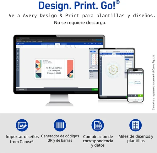 Vista 9 de Avery Tarjetas de notas imprimibles con sobres, 4.25 x 5.5 pulgadas, blanco texturizado, 50 tarjetas de notas en blanco para impresoras de inyección