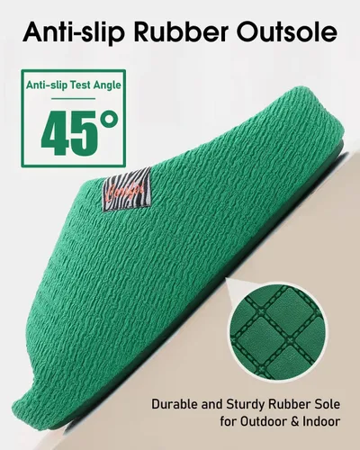 Vista 7 de Pantuflas suaves para mujer con espuma viscoelástica de dos tonos para dormitorio, zapatos de casa con suela de goma para interiores