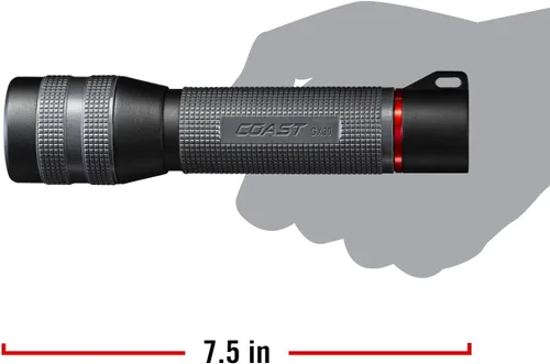 Vista 10 de Coast GX30 - Linterna LED de 2300 lúmenes impermeable de doble alimentación alcalina y recargable con enfoque giratorio, tapa antivuelco y mango