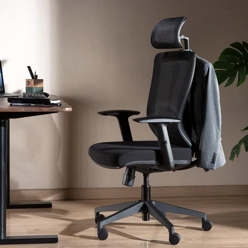 Vista 7 de Progressive Desk Ergo Glyder - Silla de aire ergonómica de malla de malla con brazos ajustables y reposacabezas - Silla de computadora con postura
