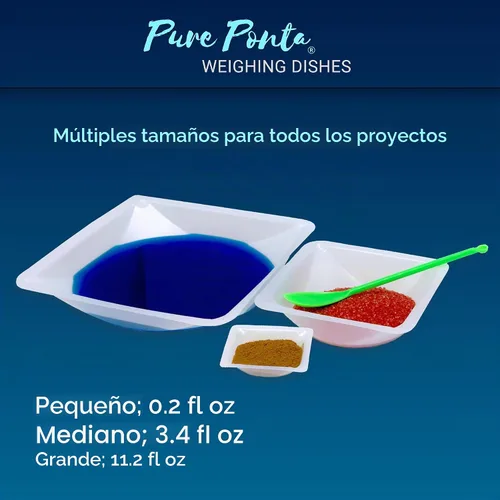 Vista 9 de Weigh Boats - Bandejas de plástico desechables pequeñas (0.2 fl oz, paquete de 125) para báscula, bandeja cuadrada antiestática, plato