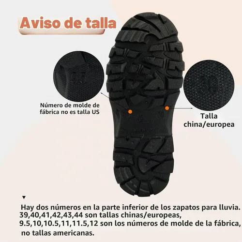 Vista 4 de Gets Botas de lluvia para hombre, impermeables, ligeras, de goma, para todo tipo de clima
