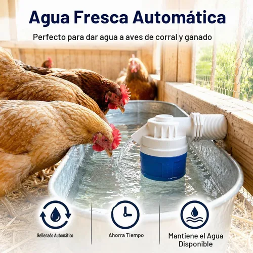 Vista 6 de Válvula de flotador de agua automática roscada NPT de 1 pulgada, válvula de control automático de nivel de agua de PVC resistente para canal de agua