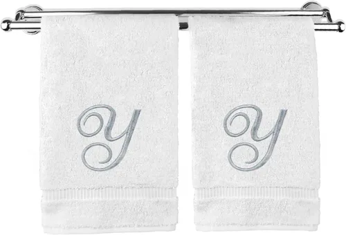 Vista 198 de Toalla de mano con monograma, regalo personalizado, 16 x 30 pulgadas, extra absorbente, 100% algodón turco, acabado de rizo suave, para baño, cocina