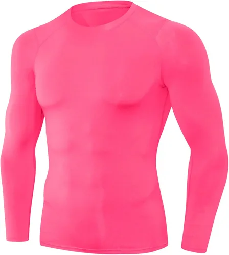 Vista 33 de SPVISE Compression Shirt Men Long Sleeve Workout Gym Shirts Baselayer Top Negro