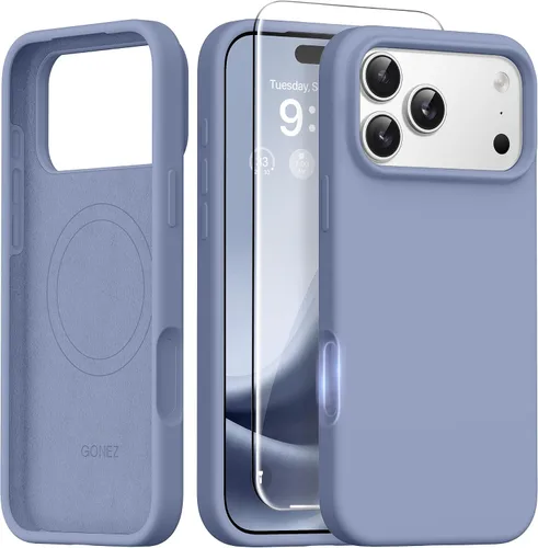 Vista 66 de GONEZ Funda magnética para iPhone 14, compatible con Magsafe, con protector de pantalla + protector de cámara, forro de microfibra antiarañazos