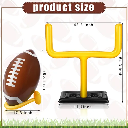 Vista 2 de Leyndo Juego de fútbol inflable gigante de 2 piezas, fútbol inflable gigante de 36.6 pulgadas y poste de portería inflable de 54.3 pulgadas