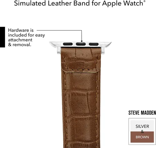 Vista 6 de Steve Madden Correa de moda de grano de cocodrilo para Apple Watch
