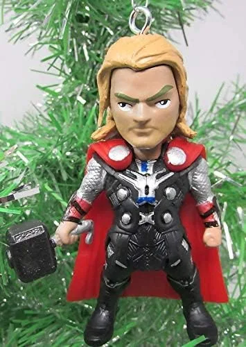 Vista 2 de Avengers Super Hero Thor - Juego de adornos de Navidad, diseño único de plástico inastillable