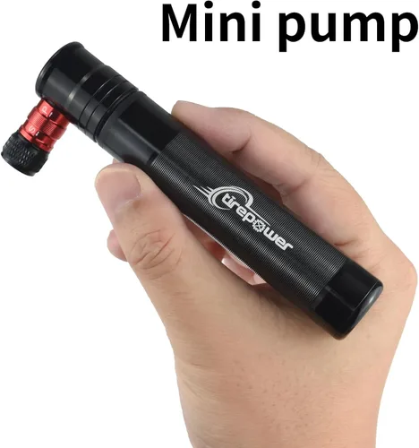 Vista 8 de Mini bomba de bicicleta - Bomba de bicicleta Presta & Schrader - Bomba de neumáticos de 90 PSI para carretera y MTB - Bomba portátil para neumáticos
