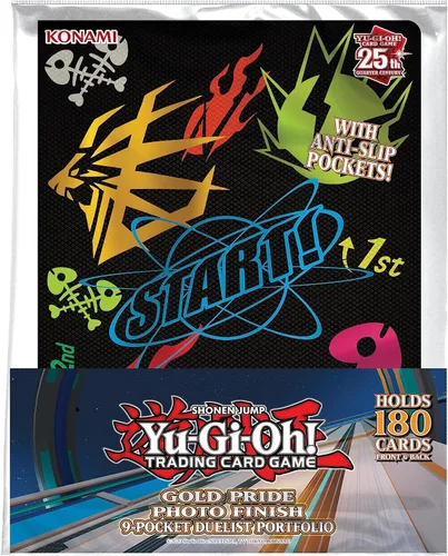Vista 3 de Yu-Gi-Oh! Juego de cartas coleccionables Cartera de 9 bolsillos con tarjetas de orgullo dorado