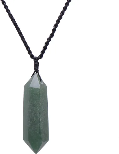 Vista 7 de Collar grande de cristal curativo de 2 pulgadas, colgante mineral natural con cordón ajustable