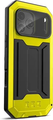 Vista 7 de Funda de metal para iPhone 17 Pro Max /17 Pro/Air/17, soporte de cámara y protector de pantalla integrado, funda de protección resistente, plateado