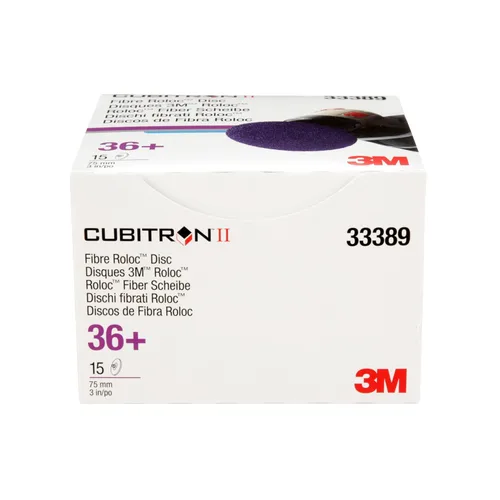 Vista 13 de 3M Cubitron II Roloc Disco de fibra, 786C, 33389, 3 pulgadas, grado 36+