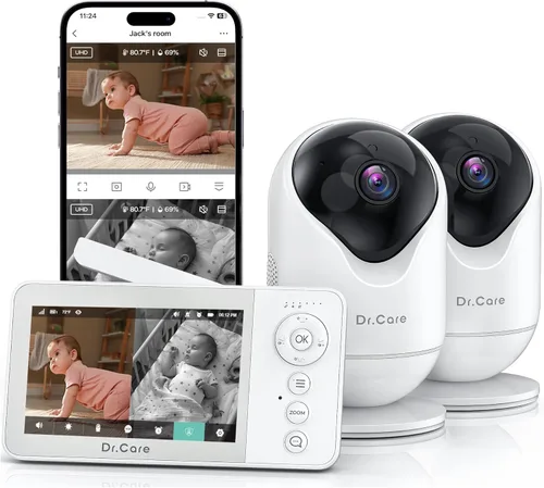 Vista 10 de Dr.Care VistaView Lite RB Smart WiFi Monitor de bebé con cámara, 4" 720P