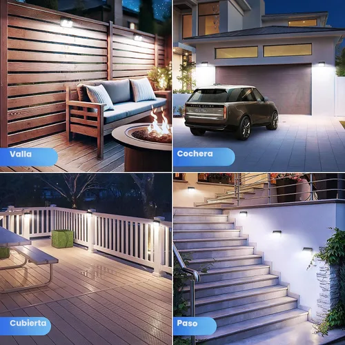 Vista 2 de 2 paquetes de luces solares con sensor de movimiento al aire libre, luces solares súper brillantes al aire libre impermeables, 3 modos
