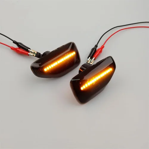 Vista 6 de Marcador lateral LED ámbar secuencial de señal de giro transparente de repuesto para Logan MCV II Sandero Stepway II 2012-2020 para Duster II Negro